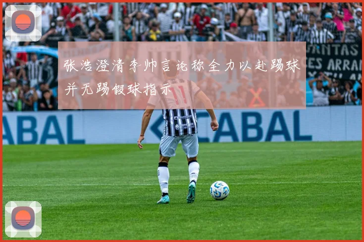 张浩澄清李帅言论称全力以赴踢球并无踢假球指示